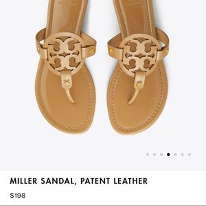 Tory Burch Miller Sand Patent Leather Sandal